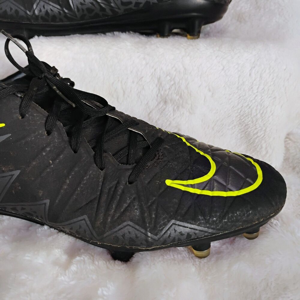Nike Hypervenom Phelon II FG Soccer Cleats Black Neon Yellow 749893-001 Size 8.5 - Picture 9 of 16